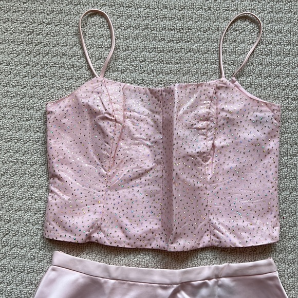 Pink two piece prom outfit, size 11/12 - Picture 2 of 8